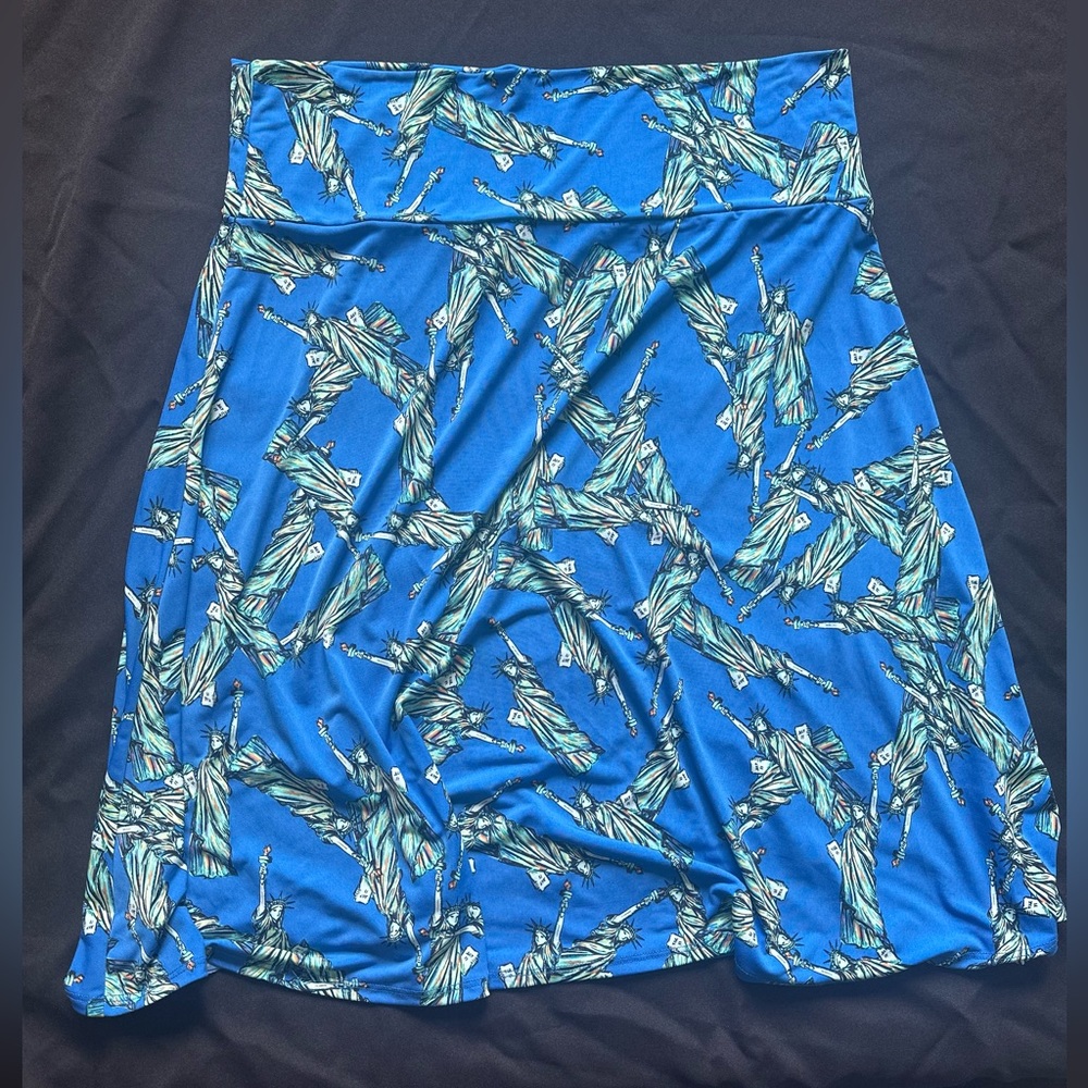 Lularoe 3xl Statue of Liberty azure skirt stretchy